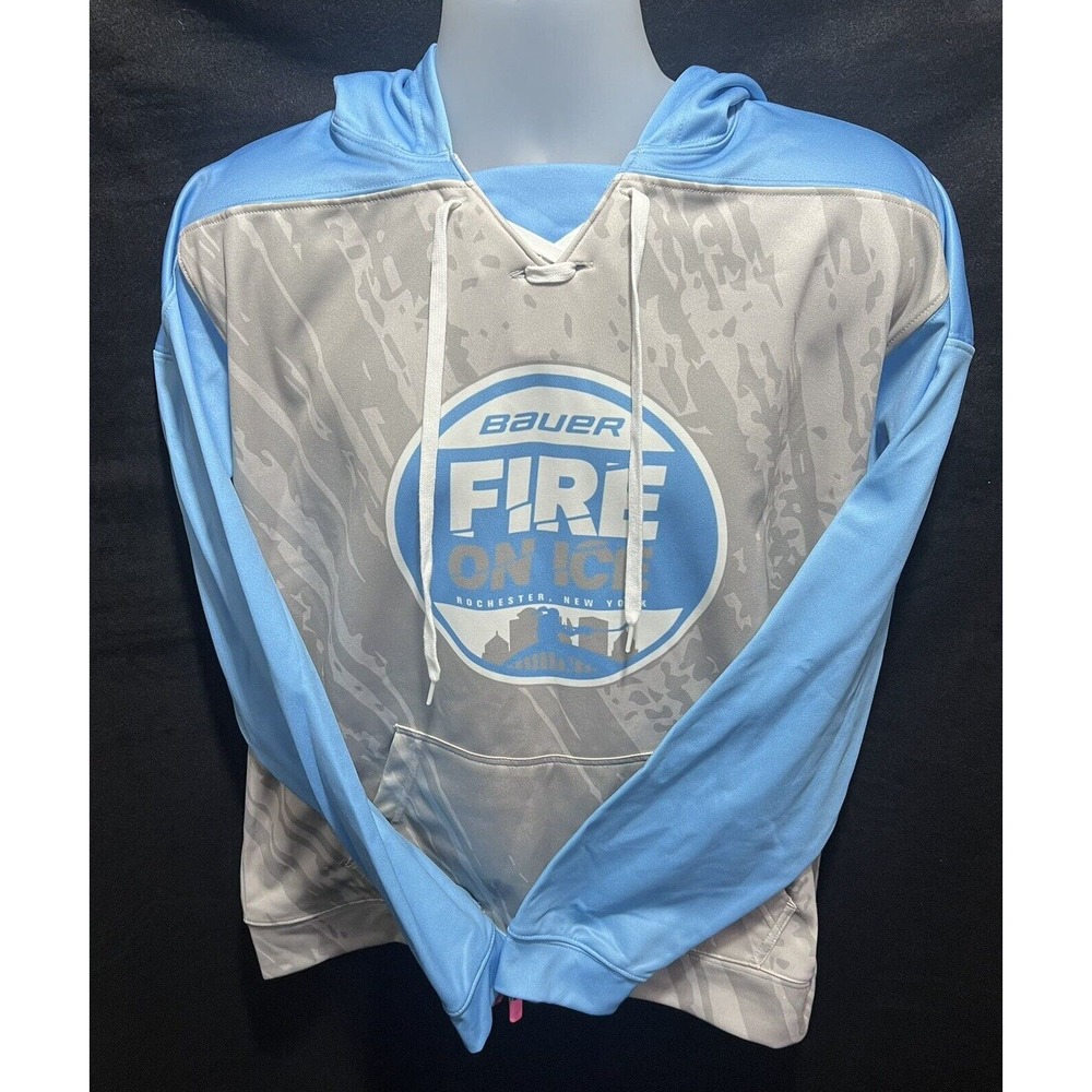 Legacy Bauer Fire On Ice Pullover Hoodie‎ Size L Rochester NY
